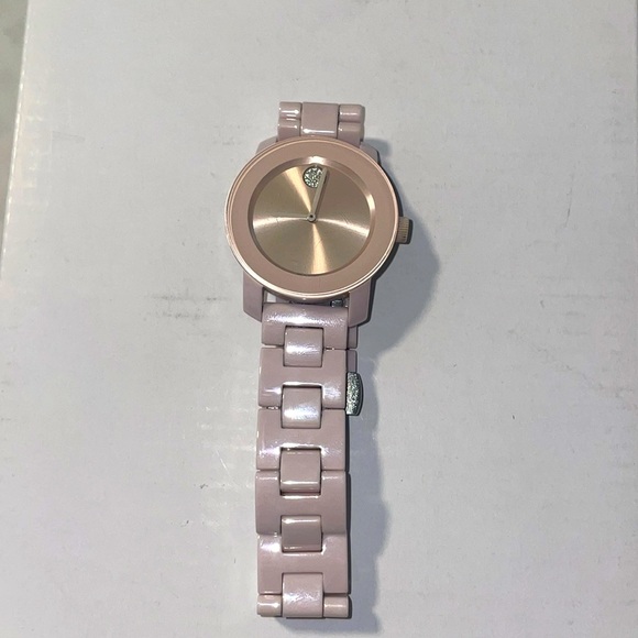 Movado Bold Ceramic Pink Watch. New battery. No box Original price $795. - Picture 5 of 9